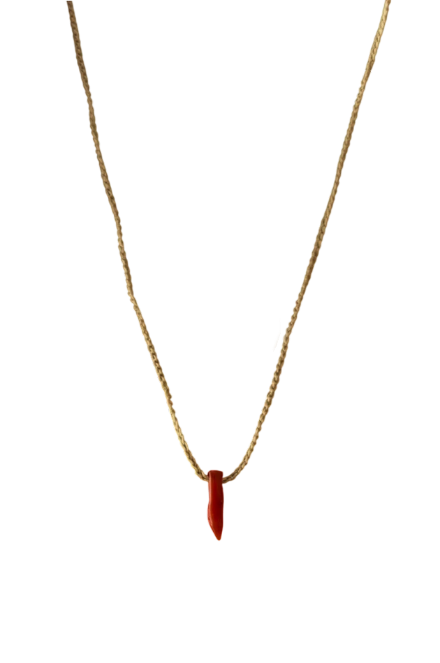 Collana con corno rosso piccolo